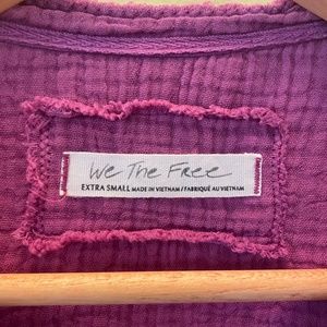 FREE PEOPLE Magenta cotton gauze Boho top